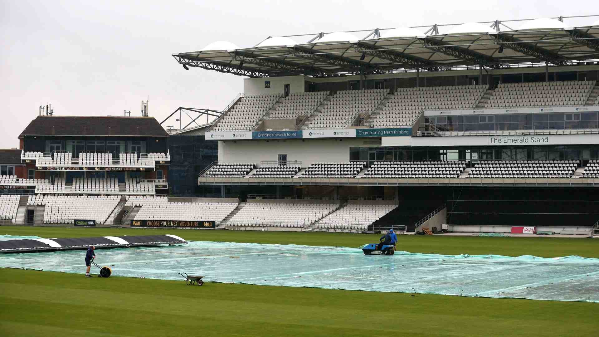 Covers used to cover the cricket pitch while raining, Image credit: Twitter