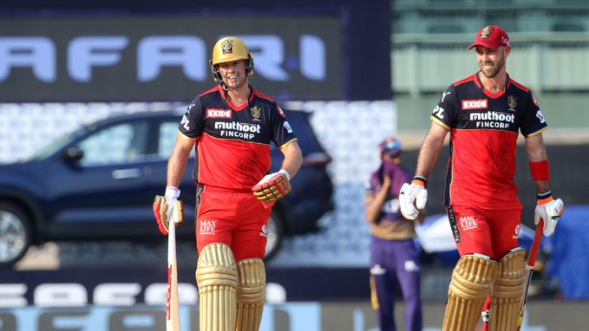 AB de Villiers smashed a 27-ball fifty while Glenn Maxwell hit a 28-ball half-century to boost Royal Challengers Bangalore