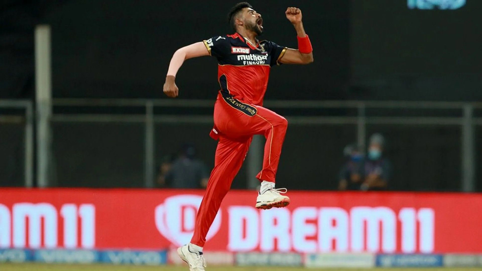 Mohammed Siraj celebrates getting a wicket. (Image: BCCI/IPL)