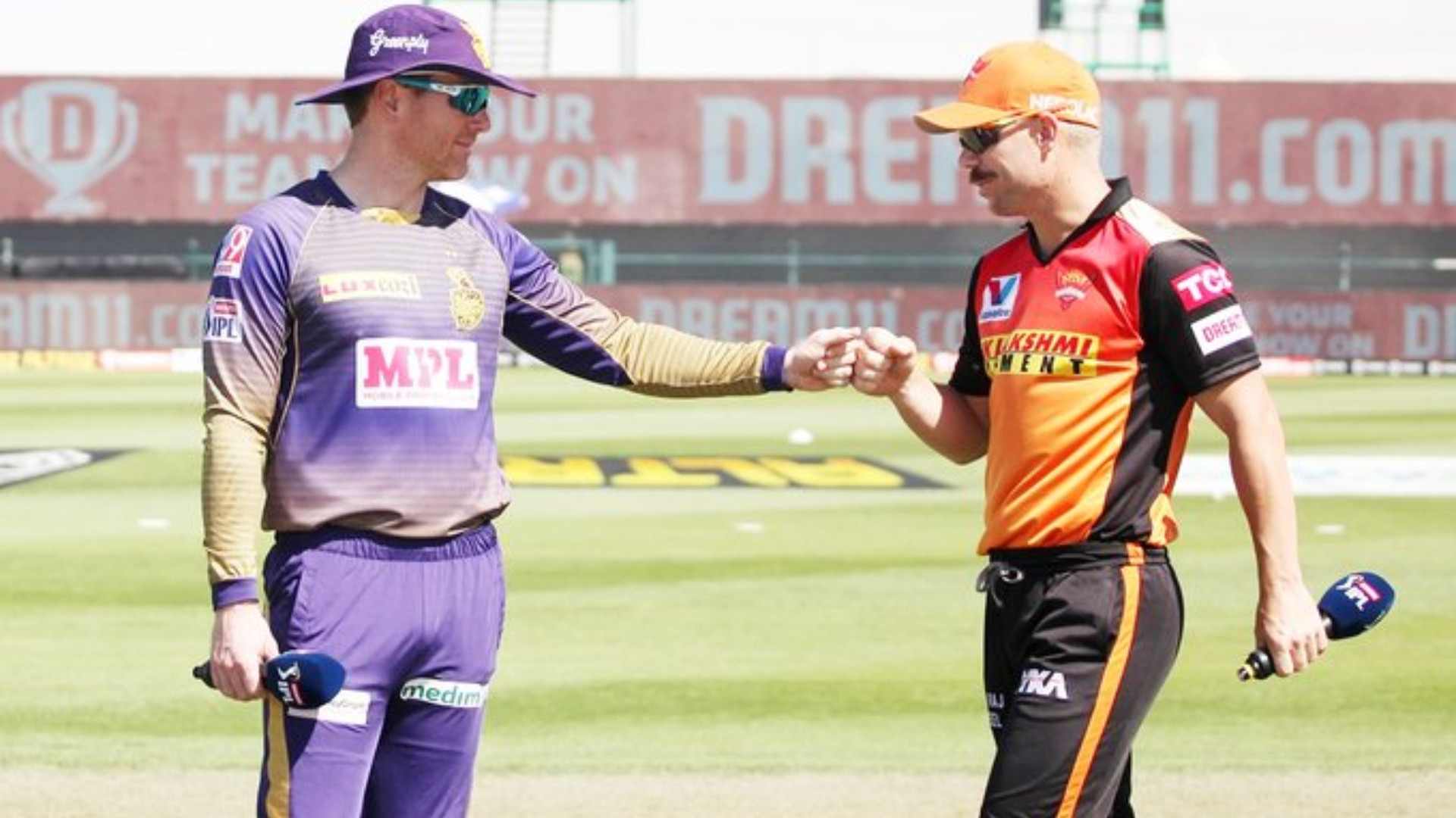 Eoin Morgan and David Warner in a file photo. (Image credit: Twitter)