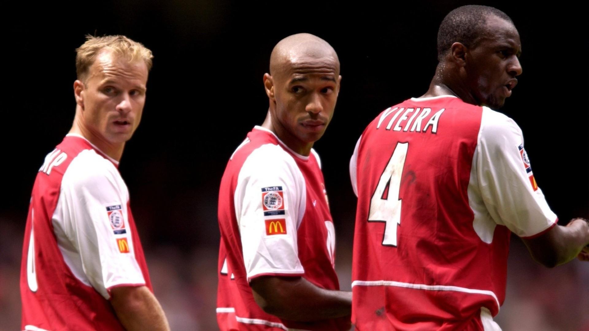 The Arsenal takeover bid is being driven by legends (from L-R): Dennis Bergkamp, Thierry Henry and Patrick Viera. [Image: Twitter]
