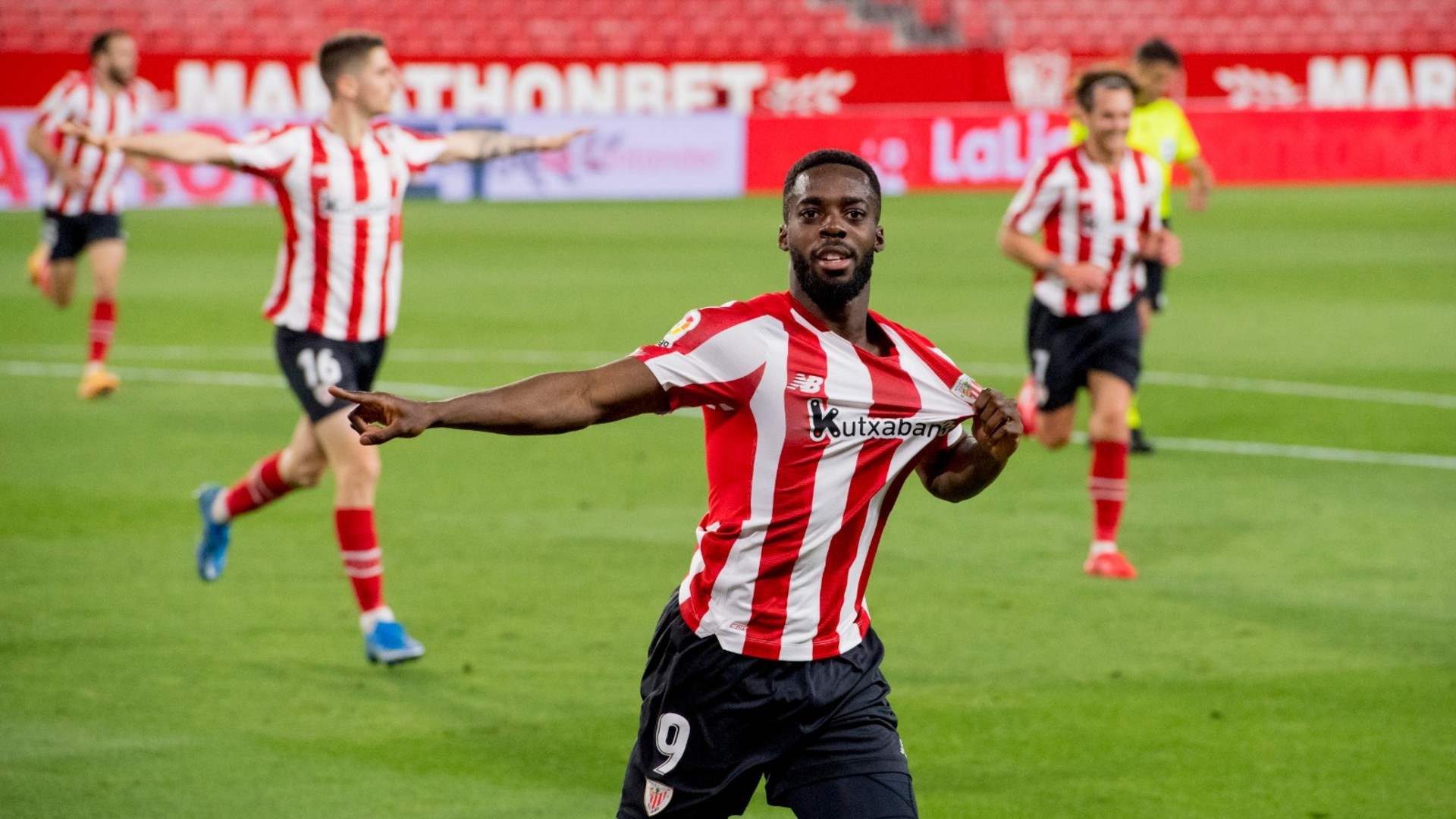 Inaki Williams scored the later winner for Athletic Club at Sevilla on Monday; Credit: Twitter/@Athletic_en