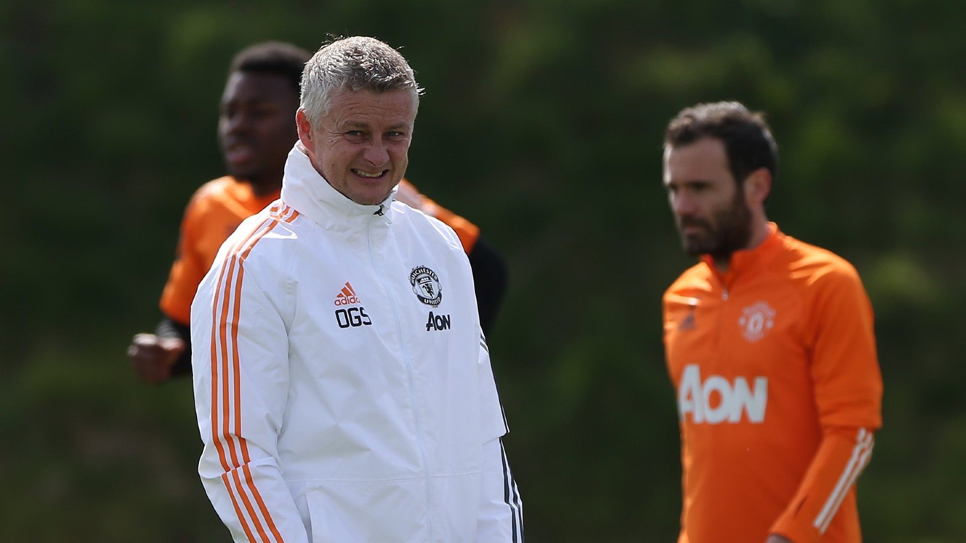 File photo: Manchester United manager Ole Gunnar Solskjaer in training; Credit: Manchester United Twitter