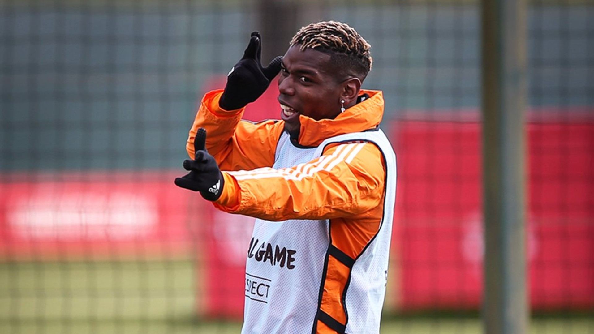 Paul Pogba during training; Credit: Manchester United Twitter
