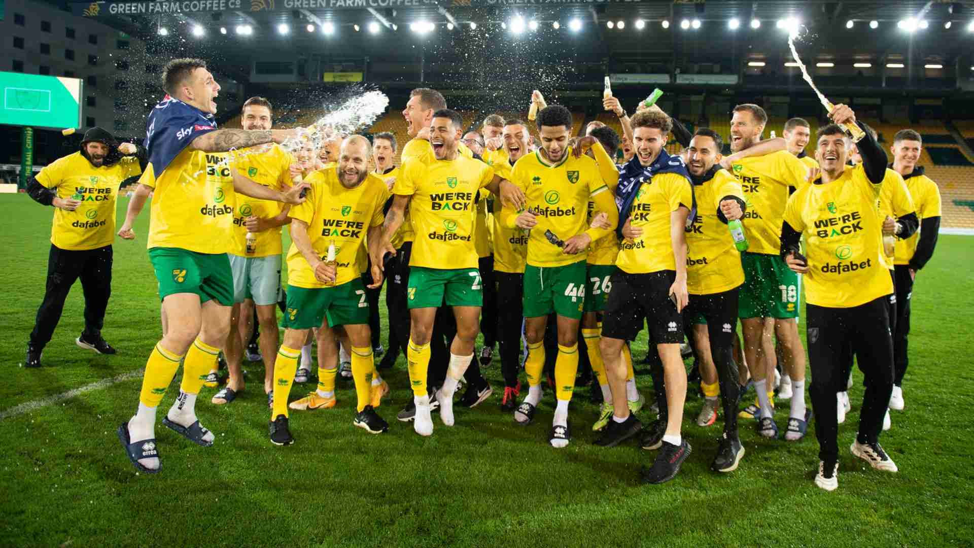 Norwich City celebrate their promotion, Image Credit: Facebook/Norwich City