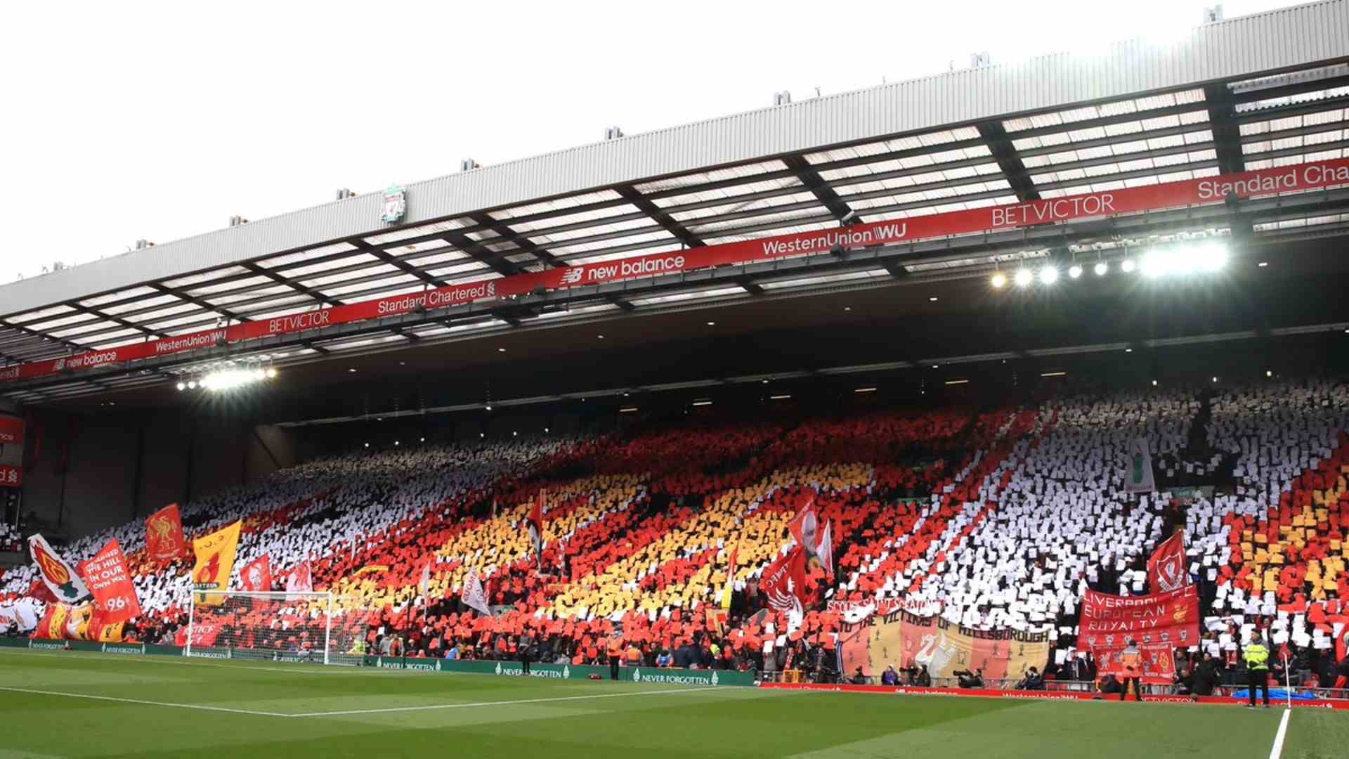 A file photo of Anfield paying tribute to victims of the Hillsborough disaster. (Image: Twitter)