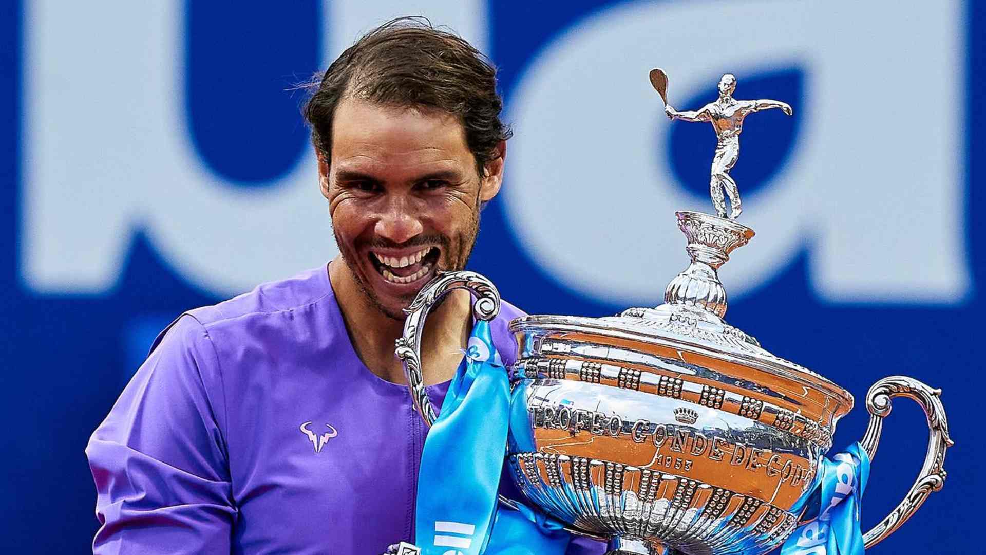 Rafael Nadal with the Barcelona open title, Image credit: Facebook/Barcelona Open